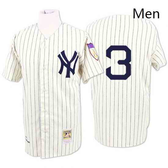 Mens Mitchell and Ness 1929 New York Yankees 3 Babe Ruth Replica White Throwback MLB Jersey